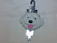Fluffy White Puppy Needle Threader Brand New H 1/4" x L 1"