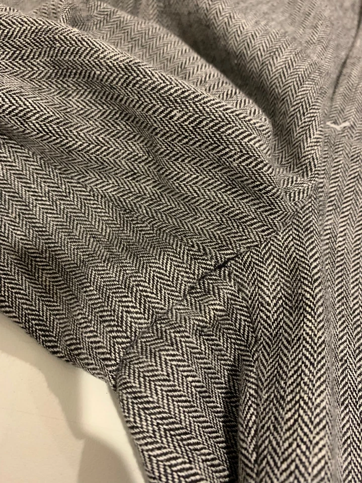 Pantalón Polo Ralph Lauren Siena 36x30 Gris Espiga Plisado Pantalón Lino Preppy Foto 3 de 4