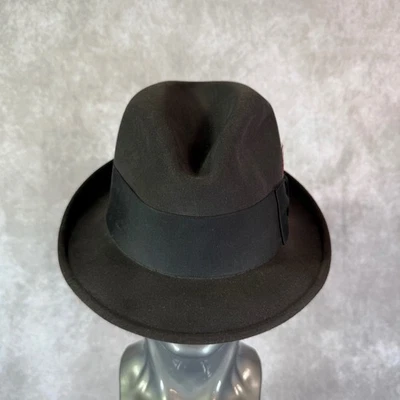 Dobbs Fifth Avenue NY Vintage Fedora Hat 7 1/4 Brown Fur Felt Game Bird Feather - Image 1 of 4
