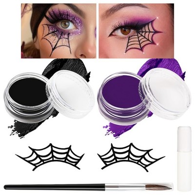 BOBISUKA Halloween Face Body Paint Kit, Professional Oil Based BLACK+PURPLE 