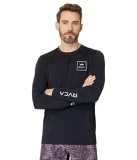 RVCA Men's RVCA Long Sleeve Surf Rash Guard Tee Shirt Black, Size Medium