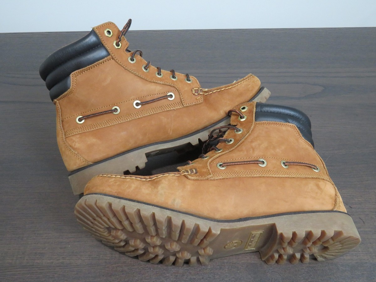 Timberland Oakwell 7-Eye Moc Toe Boots Mens 12 Brown Leather 