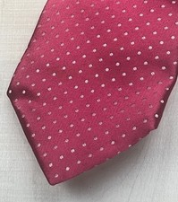John G. Hardy London Pink White Dot Silk Tie Handmade In Italy NICE