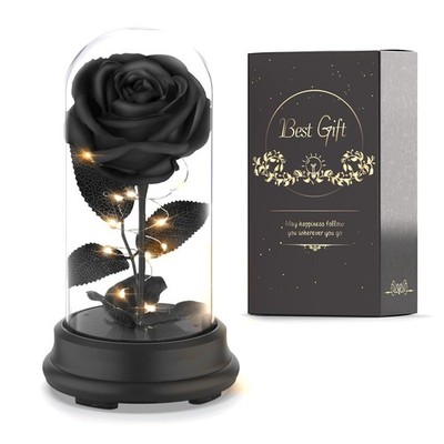 Deluxsa Forever Preserved Black Rose Birthday Gifts for Women,Eternal Flower ...
