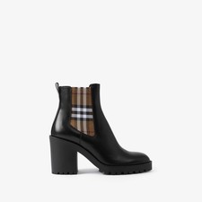 Burberry Allostock Plaid Chelsea Boots Lug So...