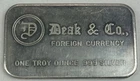 Rare 1973 Deak & Company Vintage 1 oz .999 Silver Art Bar