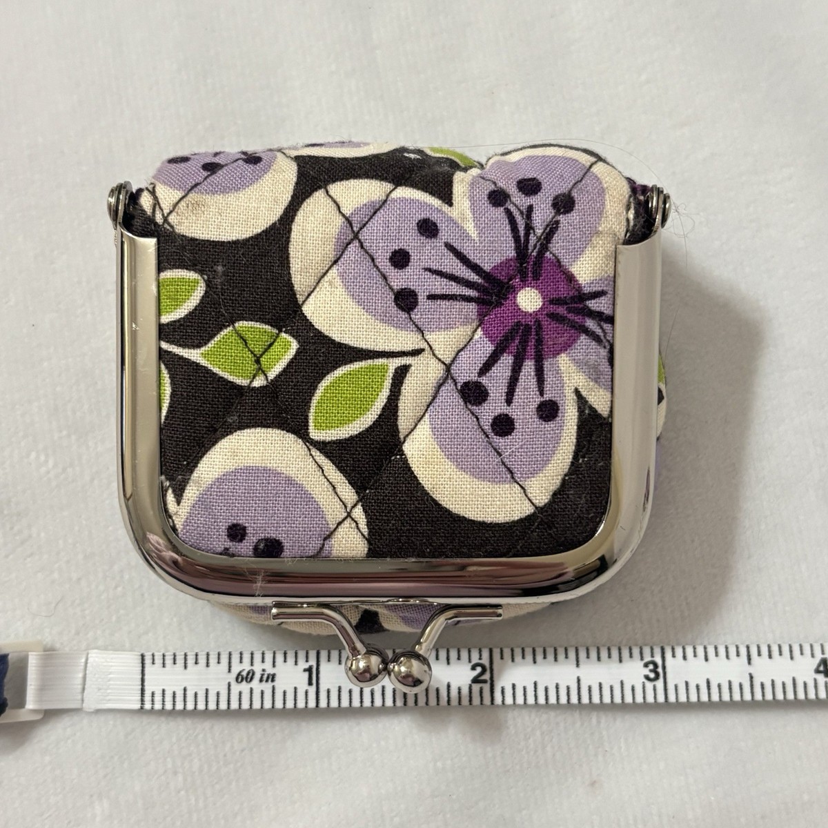 Vera Bradley LIPSTICK MIRROR CASE Kiss Lock Coin Purse Floral