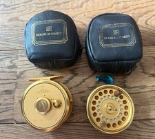 HOUSE OF HARDY 'THE SOVEREIGN' 7/8 FLY REEL + LEATHER CASE + SPARE SPOOL & CASE
