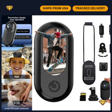 Compact Mini Body Camera with 16GB Memory, Lightweight Thumb Action Cam, Black