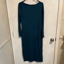 NWT Wild Fable Medium teal green sheath dress scoop neck long sleeves soft