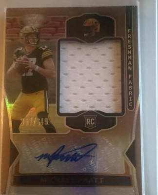 Panini 2024 Michael Pratt Packers Freshman Fabric RC Patch Auto /49 FMS-MPT