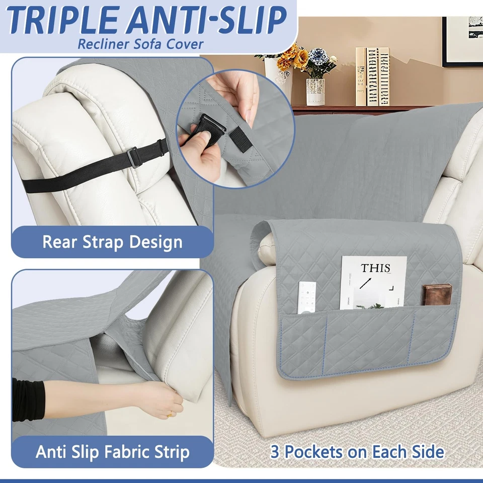 Fundas de sofá seccionales reclinables 1OO% impermeables en forma de L funda de sofá para reclinable... Foto 4 de 4