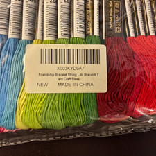 Cotton Friendship Bracelet String Set/Pack Multicolor Mixed, 6-Ply 6-Strand