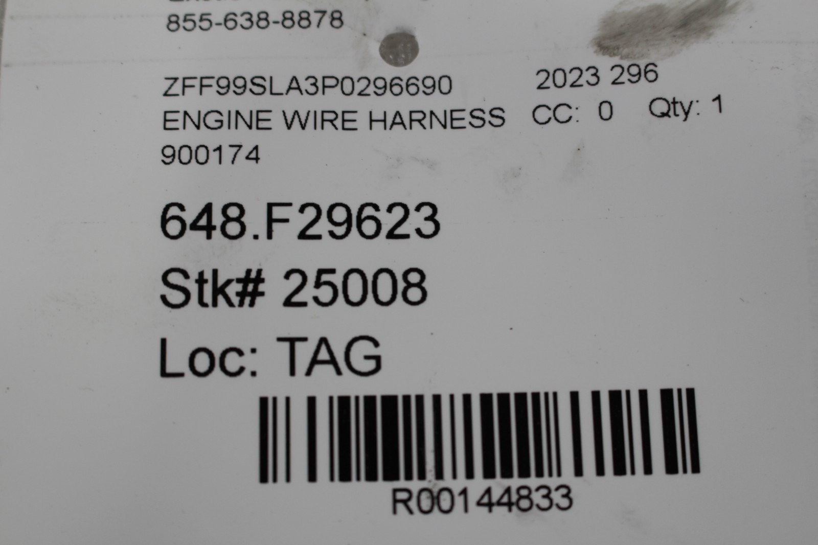 Ferrari 296 GTB, Injection Wire Harness, Used, P/N 900174