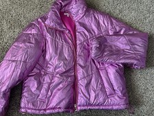 Women s Metallic Puffer Jacket pink size larg...