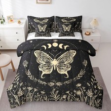 Girls Butterfly Comforter Set Twin Size 7 Pieces Comforters Boho BohemianBedd...