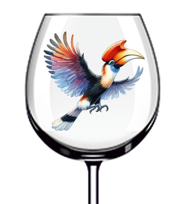 12x bunte wild fliegende Vogel Vinyl Aufkleber Abziehbild Becher Weinglas Flasche Eimer