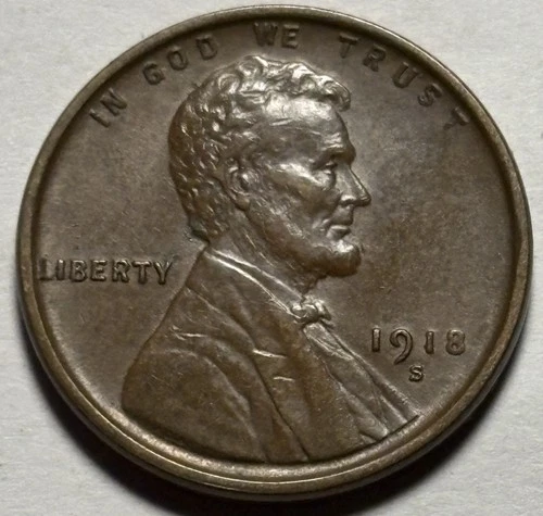 1918-S Lincoln Wheat Cent — Ch. AU+/UNC Condition