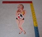 VINTAGE HURST AUTHORIZED PARTS OUTLET BLONDE WOMAN  14" METAL GASOLINE OIL SIGN!