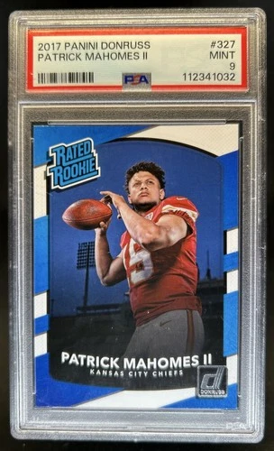 2017 Panini Donruss Patrick Mahomes II RC Rated #327 Chiefs PSA 9 Rookie
