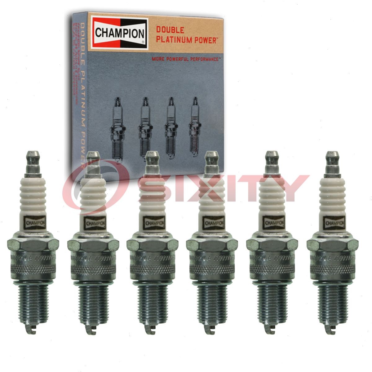 6 pc Champion Double Platinum Spark Plugs for 1964-1967 Chevrolet Malibu rc