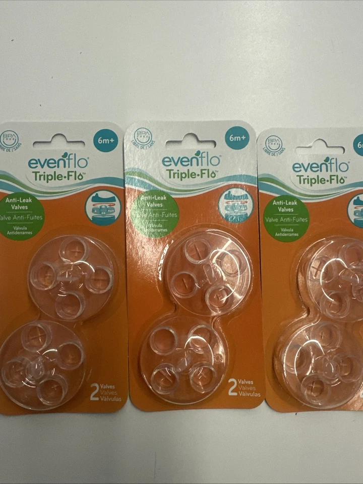 Paquete de 4 válvulas antifugas Evenflo Triple Flo se adapta a todos los biberones sin BPA Foto 2 de 4