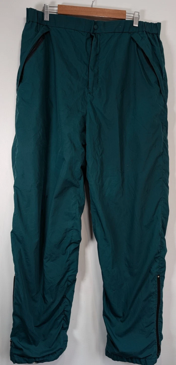 Eddie Bauer Gore-Tex Trousers Men's Large Tall Green Waterproof Hiking Vintage