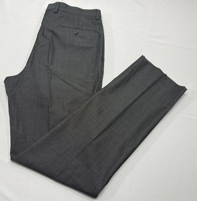 Versace Collection Mens Size 50 (34x34) Gray 100% Wool Silk Straight Dress Pants