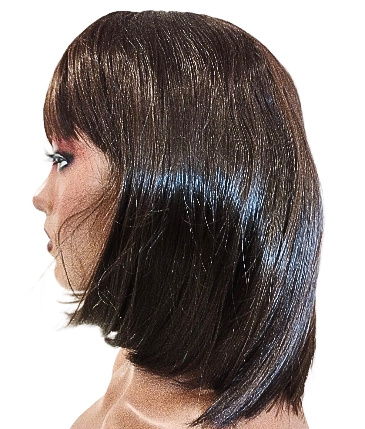 Perruque lisse brune 12" résout le manque de volume pose rapide sans colle - 2
