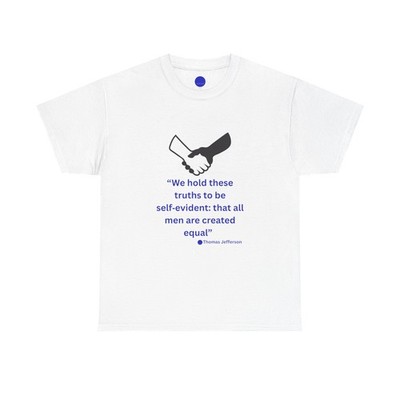 Equality Graphic Tee, Unisex Cotton Shirt Inspirational T-shirt Blue Dot Quotes 