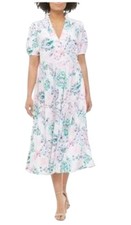 Crown & Ivy Dress Womens L White Floral Long Ruffled Fairycore Cottagecore