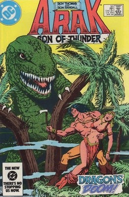 Arak Son of Thunder #32 FN; DC | Roy Thomas Dinosaur - w/Bag+Board