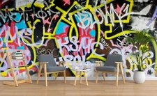 3D Graffiti Doodle Wallpaper Wall Mural Removable Self-adhesive Sticker