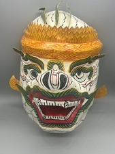 Vintage Paper Mache Face Mask Dragon/monster Halloween Decor read