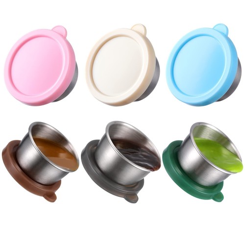 6x1.6 oz Salad Dressing Container To Go Reusable Condiment Container with Lid...