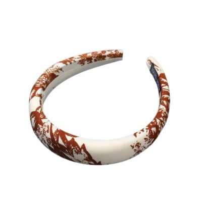 White And Red Patterns Padded Headband