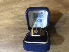 Antique Bennett Brothers New York Freemason, Masonic Ring, 14k Blue Stone, 13 gr
