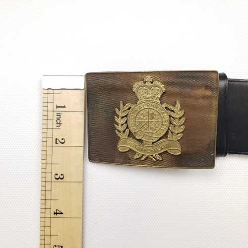 Cintura Polo Ralph Lauren in pelle taglia 33 nera grande stemma fibbia ottone vintage - Foto 4 di 17