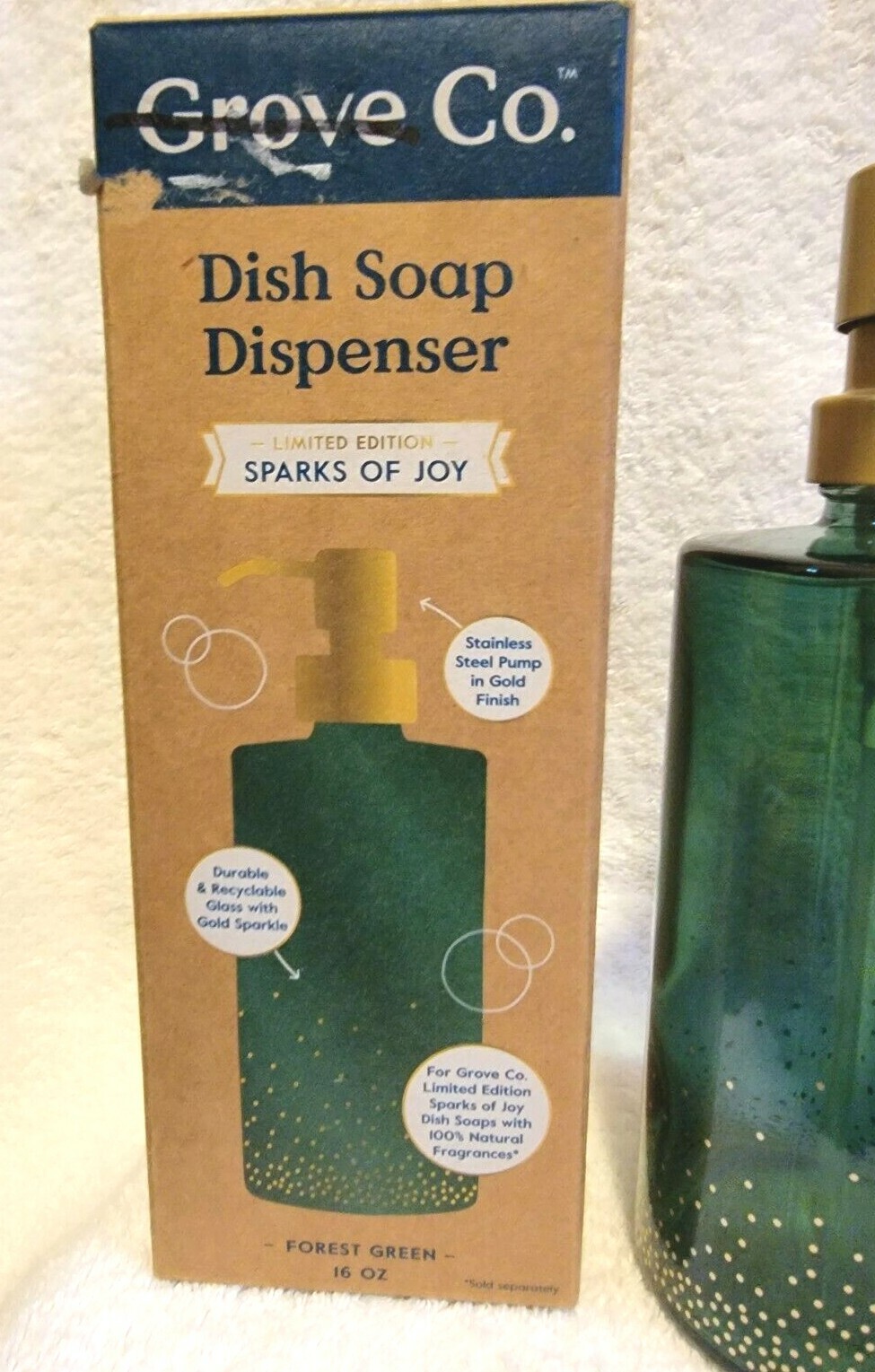 GROVE CO DISH SOAP DISPENSER & Hydrating Hand Soap 13 oz SPICED BERRY