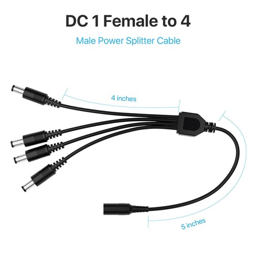 DC 1 Female to 4/8 Way Power Splitter Adapter Cable Cord for CCTV Camera System - Picture 21 of 34