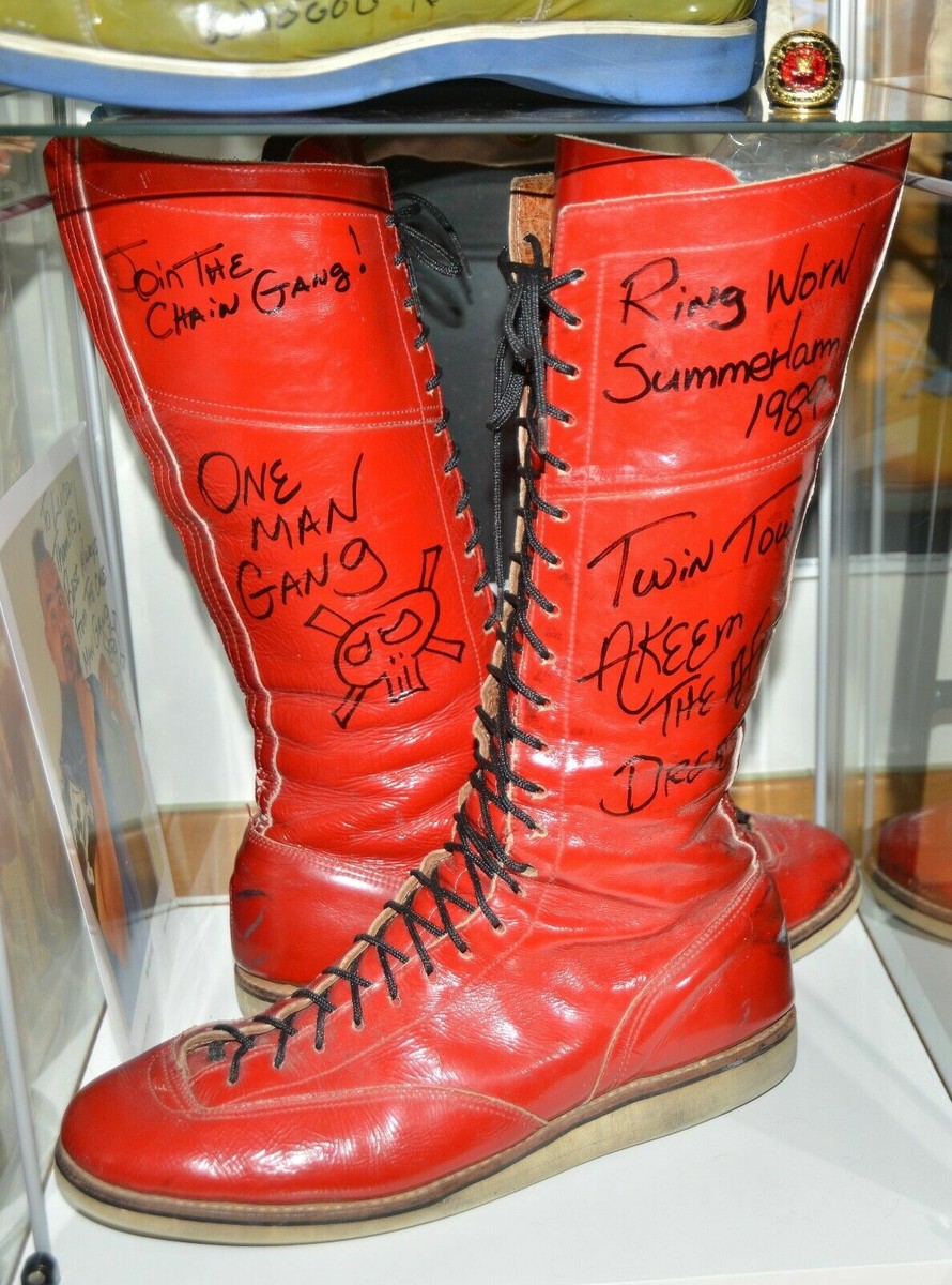 wwe wwf one man gang ring worn Summer Slam 89 boots | eBay