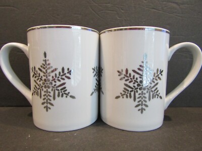 TARGET HOME Threshold ARCTIC SOLSTICE? Set of 2 Snowflake Coffee Cocoa MUGS  12oz | eBay