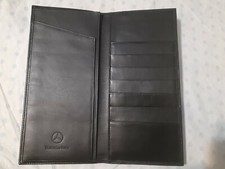 MERCEDES-BENZ Smooth Black Leather Travel Wallet Card / Document Holder