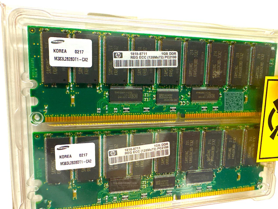 A8088A I GENUINO Caja Abierta Renovar HP 2GB 2x1GB DDR SDRAM Módulo de Memoria Kit 266MHz Foto 3 de 4