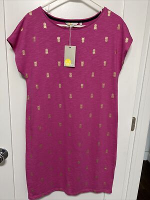 NWT Boden Paulina Jersey Shift T-Shirt Dress Pineapple Print. Size US6R