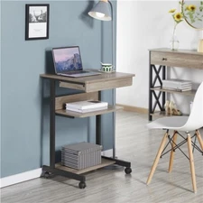 Rolling Computer Desk Small Laptop PC Corner Table Workstation for Home Office