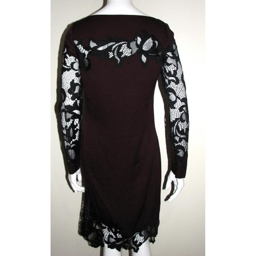 Diane von Furstenberg "Ernestina" silk and lace dress in burgundy, US 8 UK 12 - Picture 5 of 7
