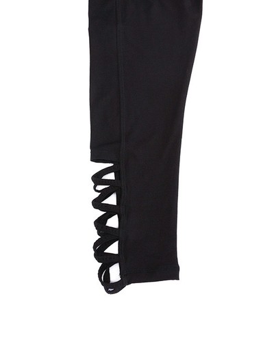 WOMEN'S BAMBOO CAPRI STRETCHY ACTIVE LATTICE WORKOUT LEGGINGS YOGA PILATES GYM - Picture 3 of 3