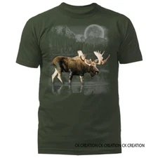 Moose Wilderness Outdoor Nature Wildlife Moon Animals T-shirt