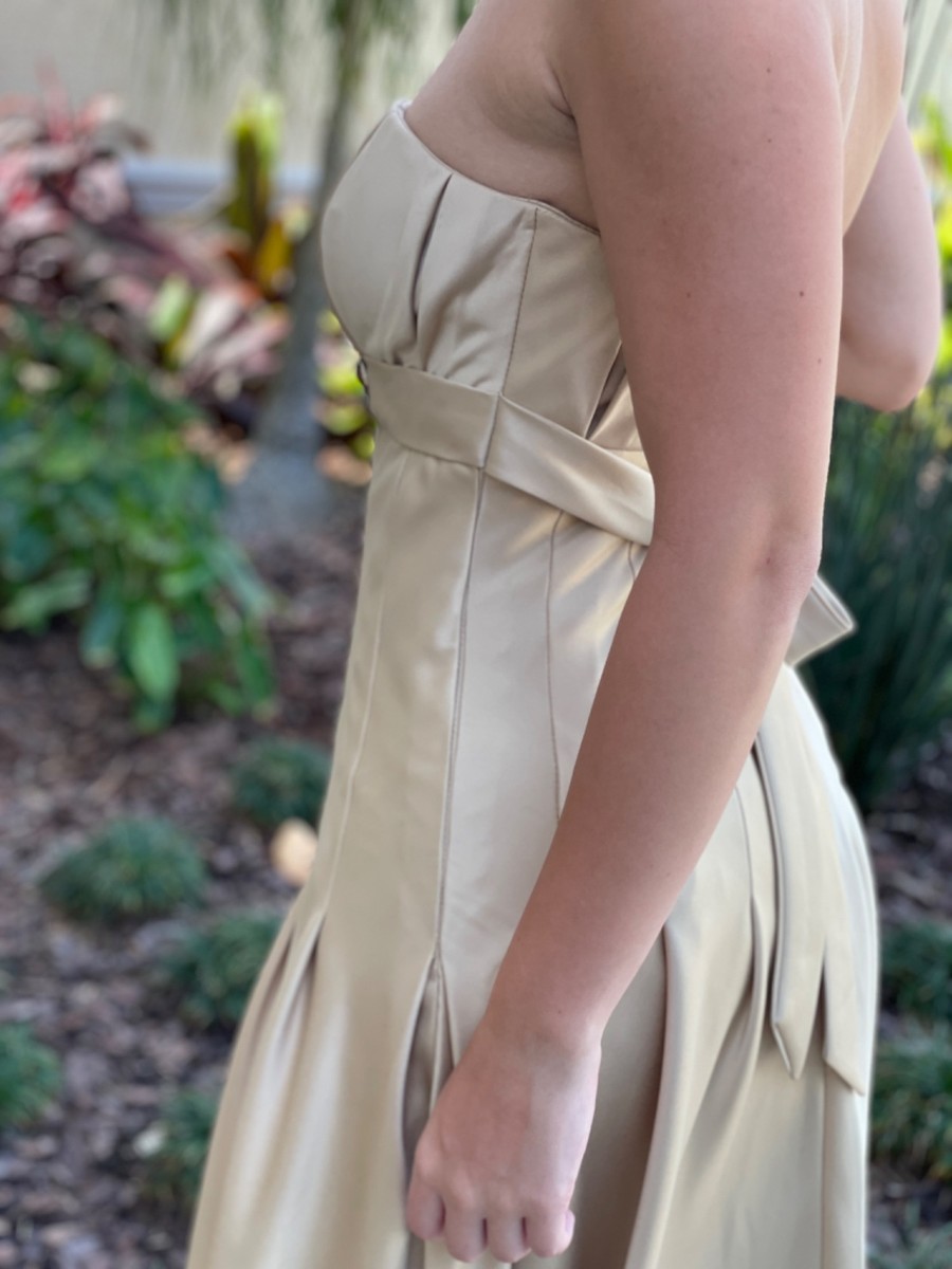 New Camille La Vie Dress Gold Strapless Prom Cocktail Party Special  Occasion 4 | eBay